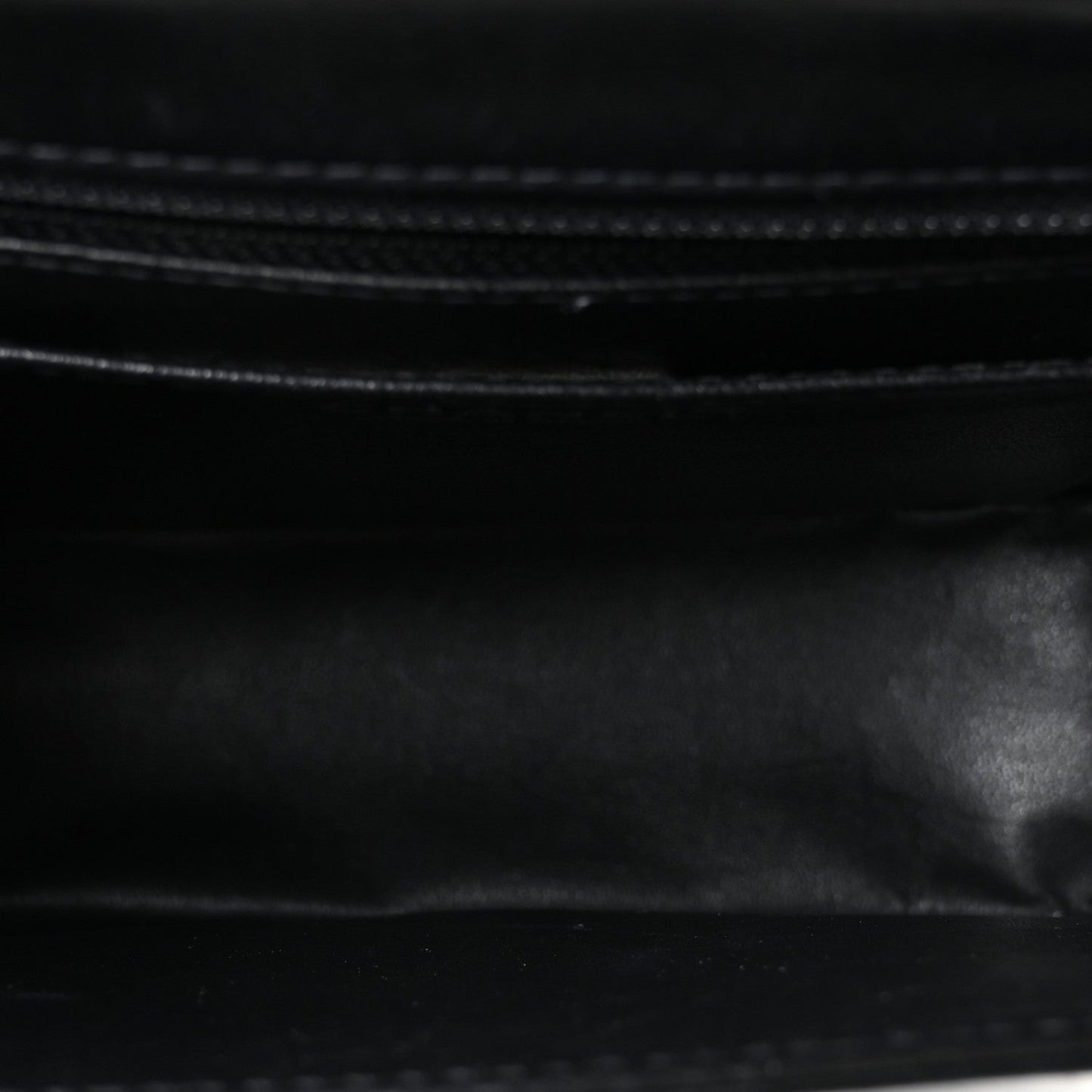 Lambskin Patent Chocolate Bar Flap Black White