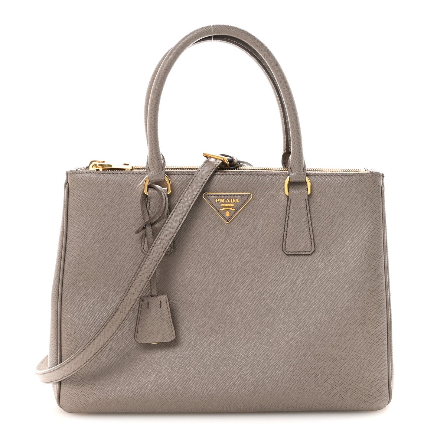 Saffiano Lux Large Galleria Double Zip Tote Argilla