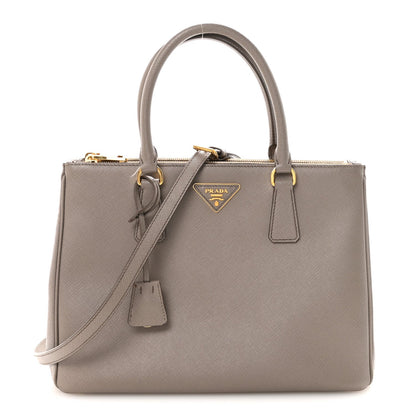 Saffiano Lux Large Galleria Double Zip Tote Argilla