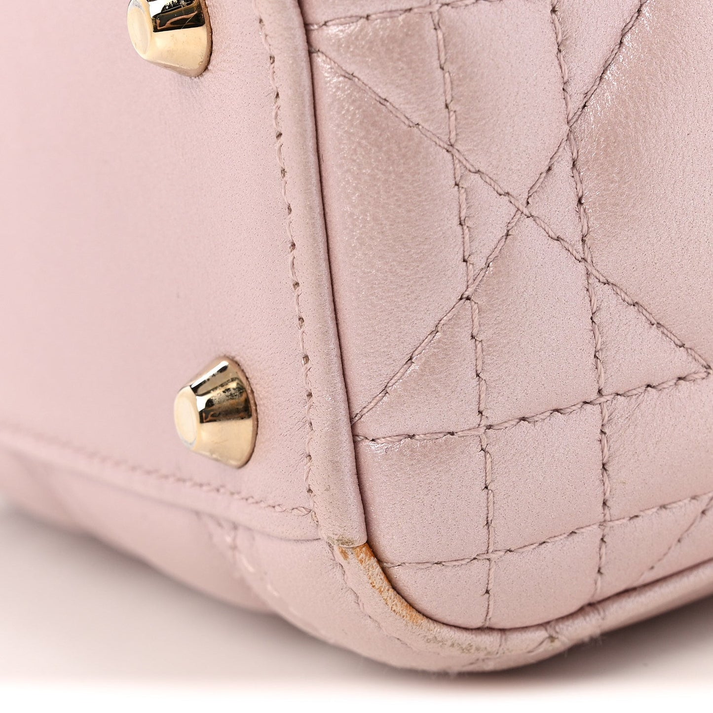 Metallic Lambskin Cannage Mini Lady Dior Lotus
