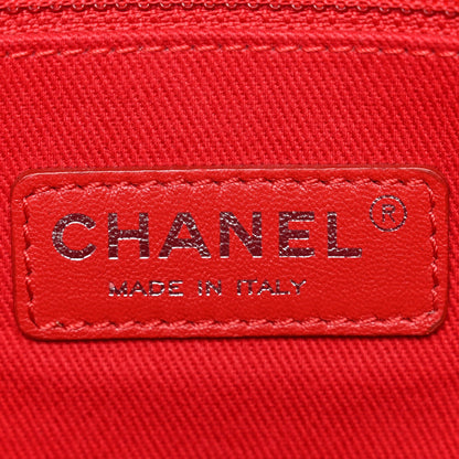 Suede Quilted Whipstitch Flap Red