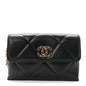 Lambskin Quilted Chanel 19 Flap Clutch Black