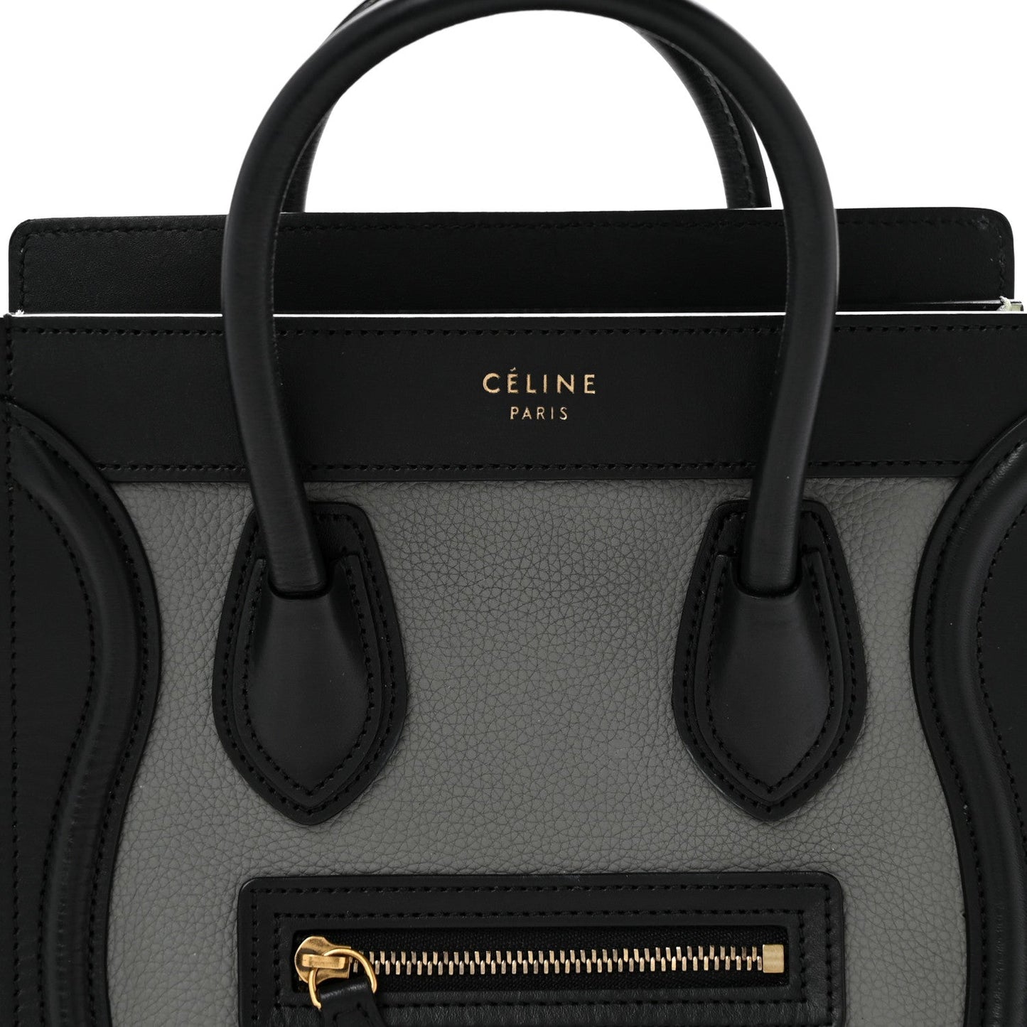 Baby Grained Calfskin Nano Tri-Color Luggage Zinc Almond