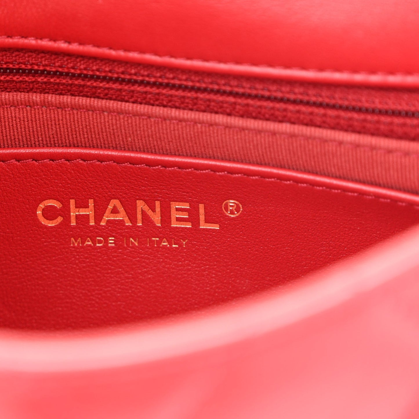 Calfskin Quilted Mini Charms Flap Red