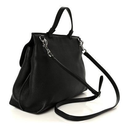 Cellarius Calfskin Bamboo Daily Top Handle Bag Black