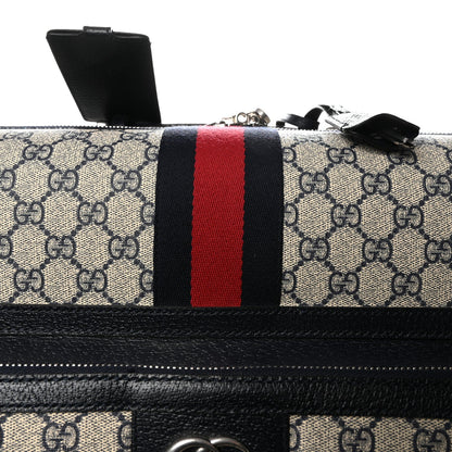 GG Supreme Monogram Web Medium Savoy Trolley Beige Blue