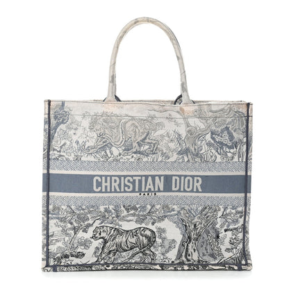 Gradient Canvas Embroidered Large Dioriviera Toile De Jouy Book Tote Blue