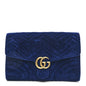 Velvet Matelasse GG Marmont Clutch Cobalt Blue