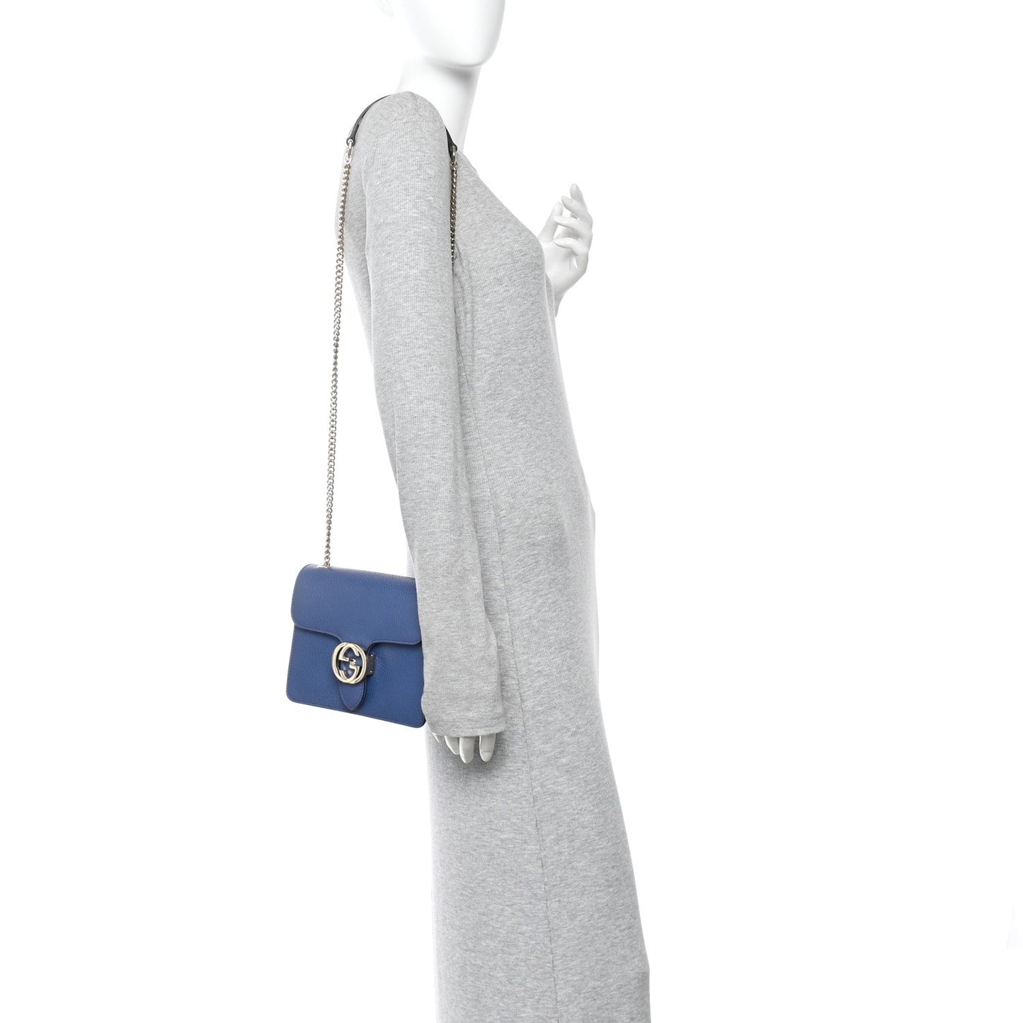 Dollar Calfskin Small Interlocking G Shoulder Bag Caspian
