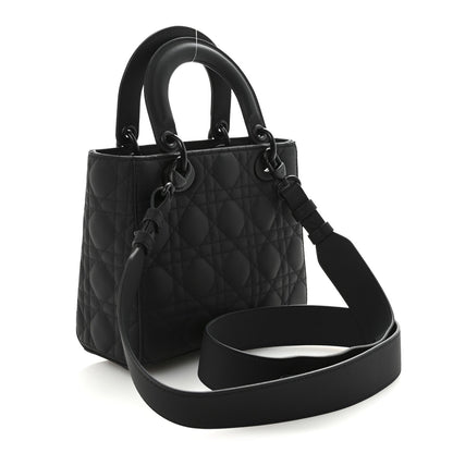 Ultra Matte Calfskin Cannage Small My ABCDior Lady Dior Black