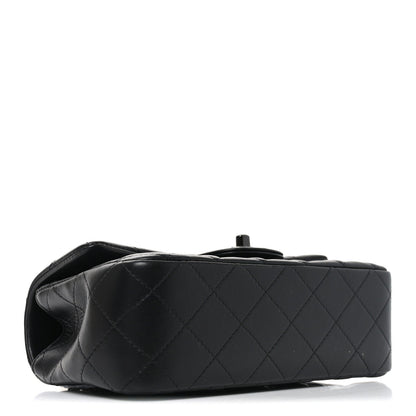 Lambskin Quilted Mini Top Handle Rectangular Flap So Black