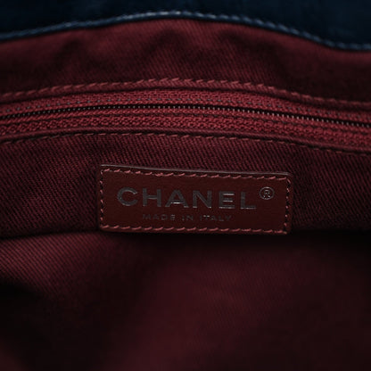 Iridescent Calfskin Quilted Large In The Mix Tote Navy