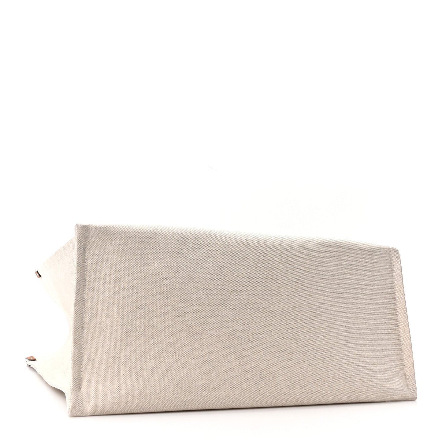 Canvas Calfskin Logo Maxi Tote Bag Beige Light Brown