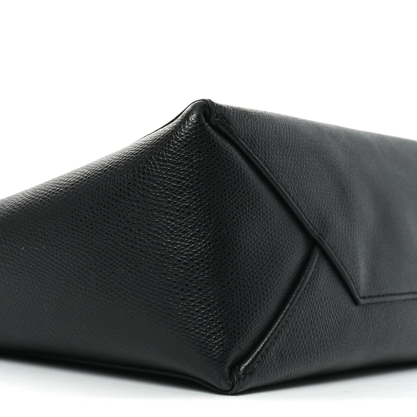 Grained Calfskin Small Vertical Cabas Black