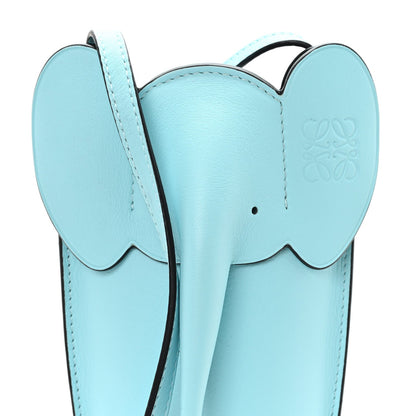 Calfskin Elephant Pouch Crossbody Bag Light Blue