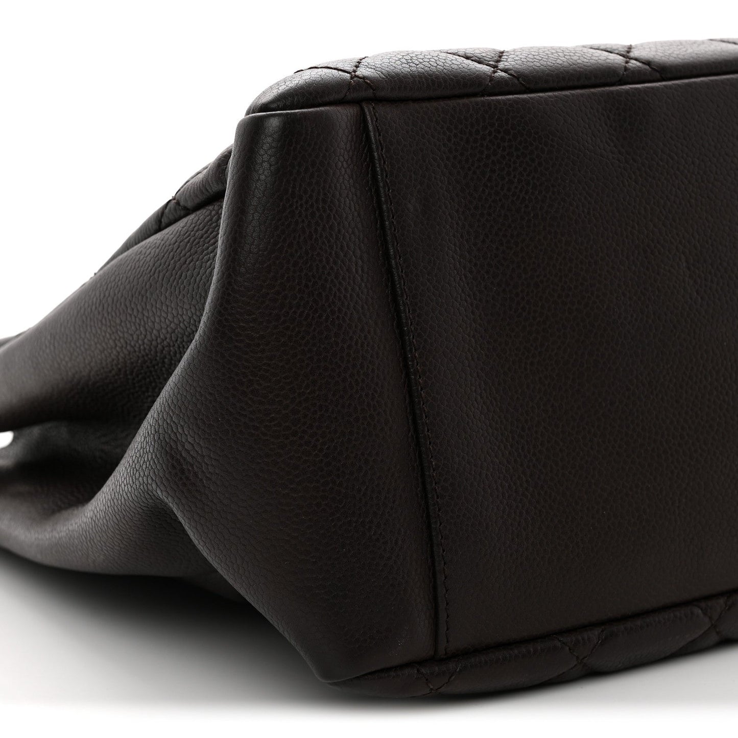 Caviar Quilted Grand Shopping Tote GST Dark Brown