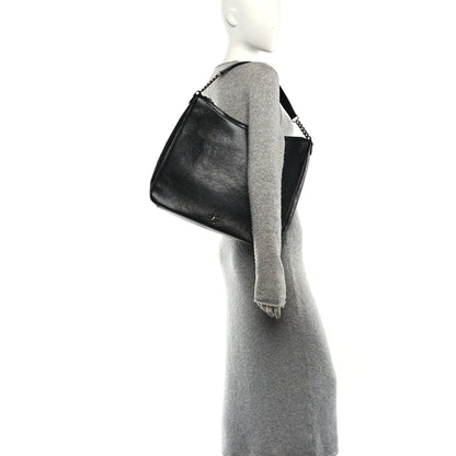 Lambskin Large JC Soft Hobo Bag Black