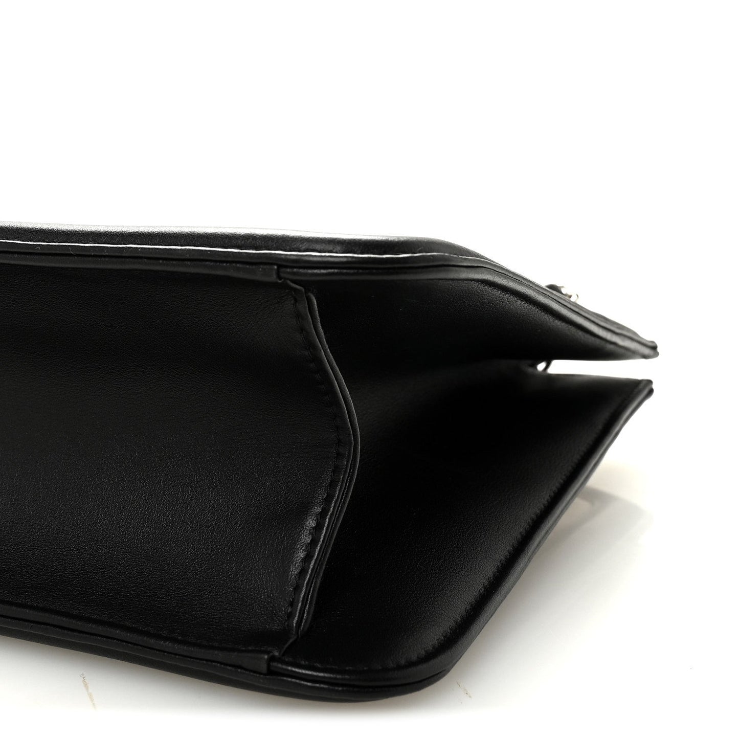 Lambskin Calfskin Small Chocolate Bar Tote White Black