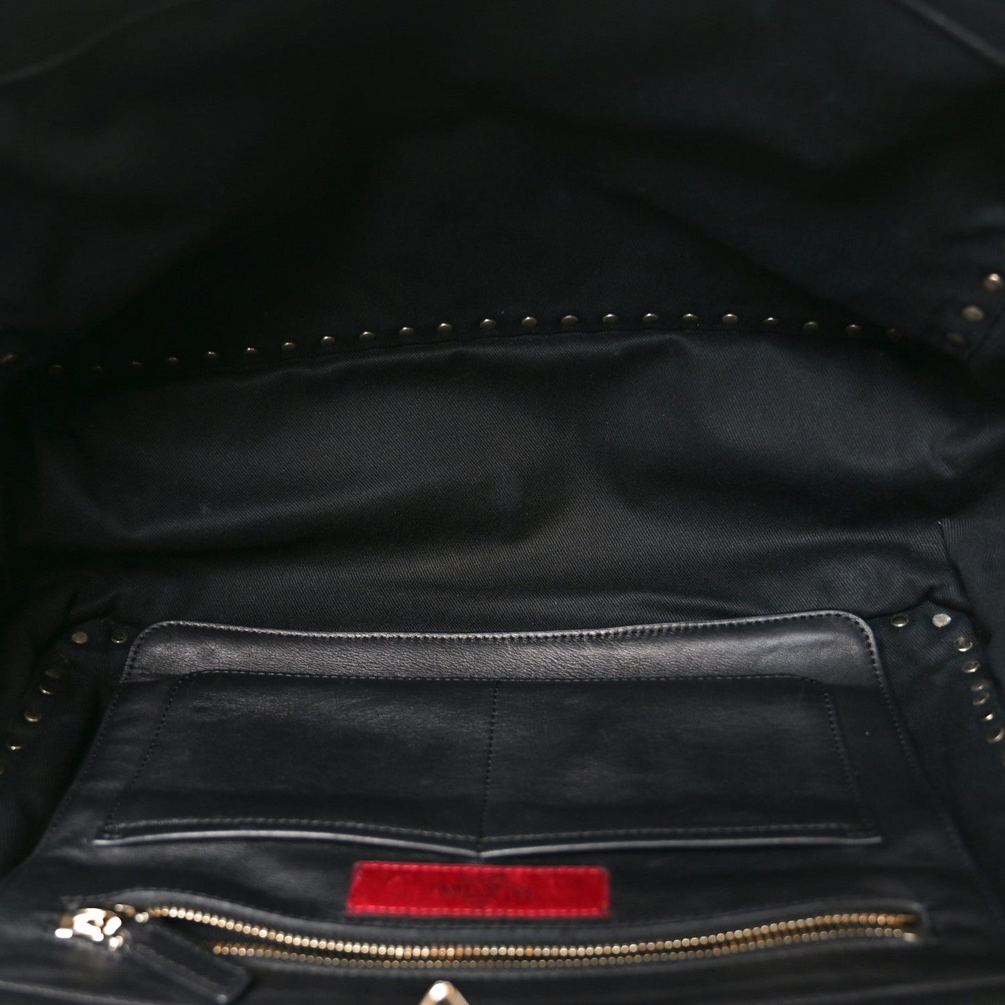 Vitello Medium Rockstud Tote Tote Black
