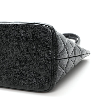 Caviar Quilted Medallion Tote Black