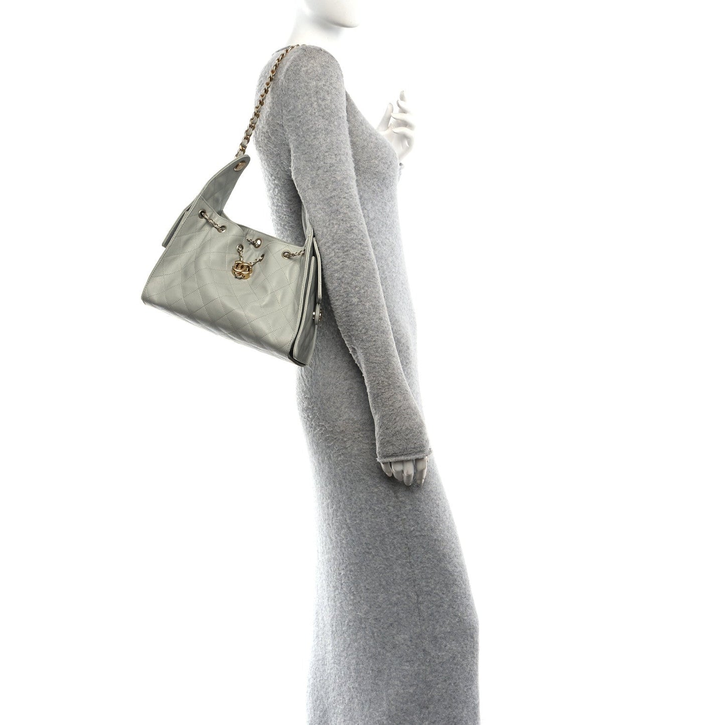Caviar Quilted Small Chanel 25 Handbag Light Green