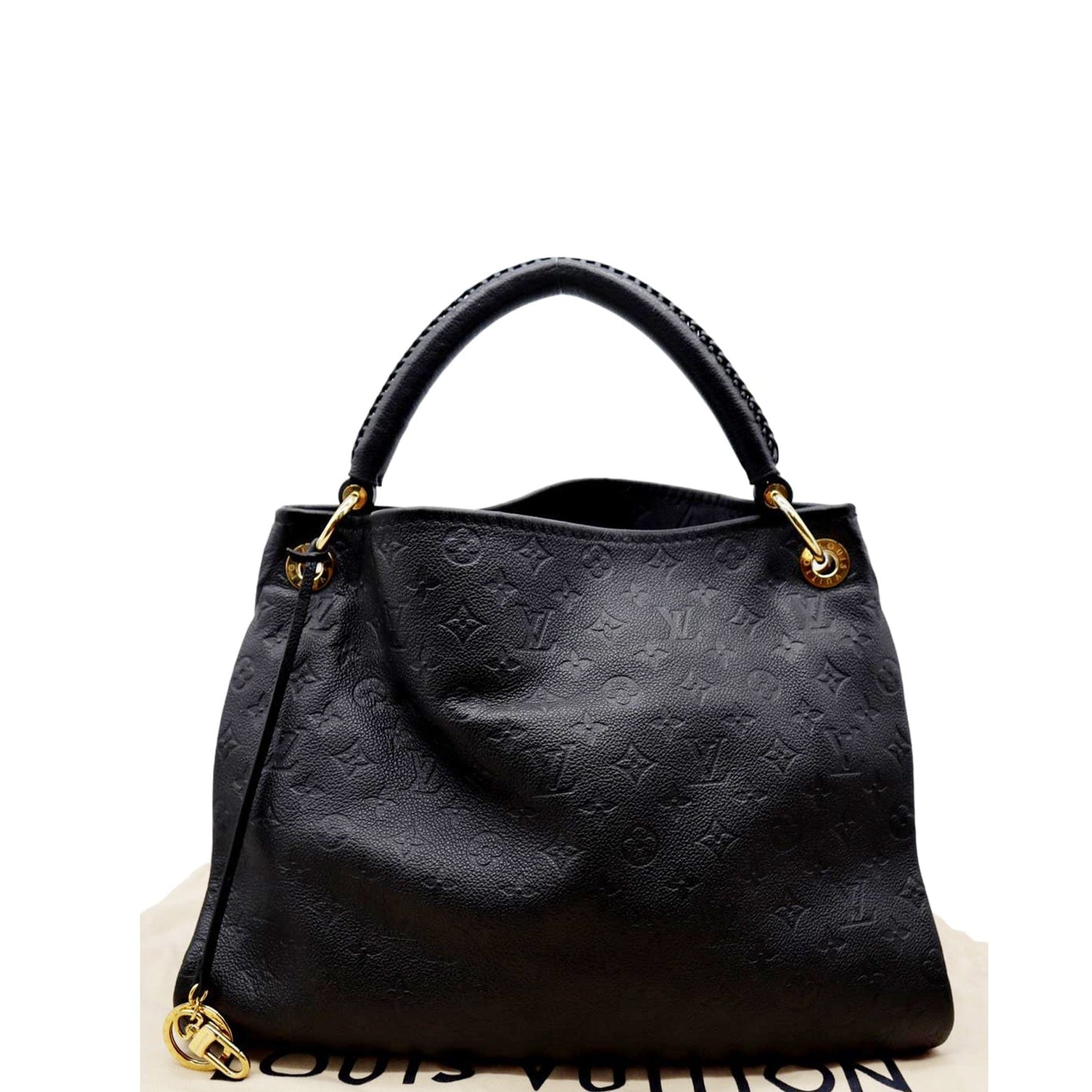 LOUIS VUITTON Artsy MM Empreinte Leather Shoulder Bag Black