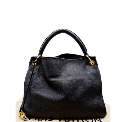 LOUIS VUITTON Artsy MM Empreinte Leather Shoulder Bag Black