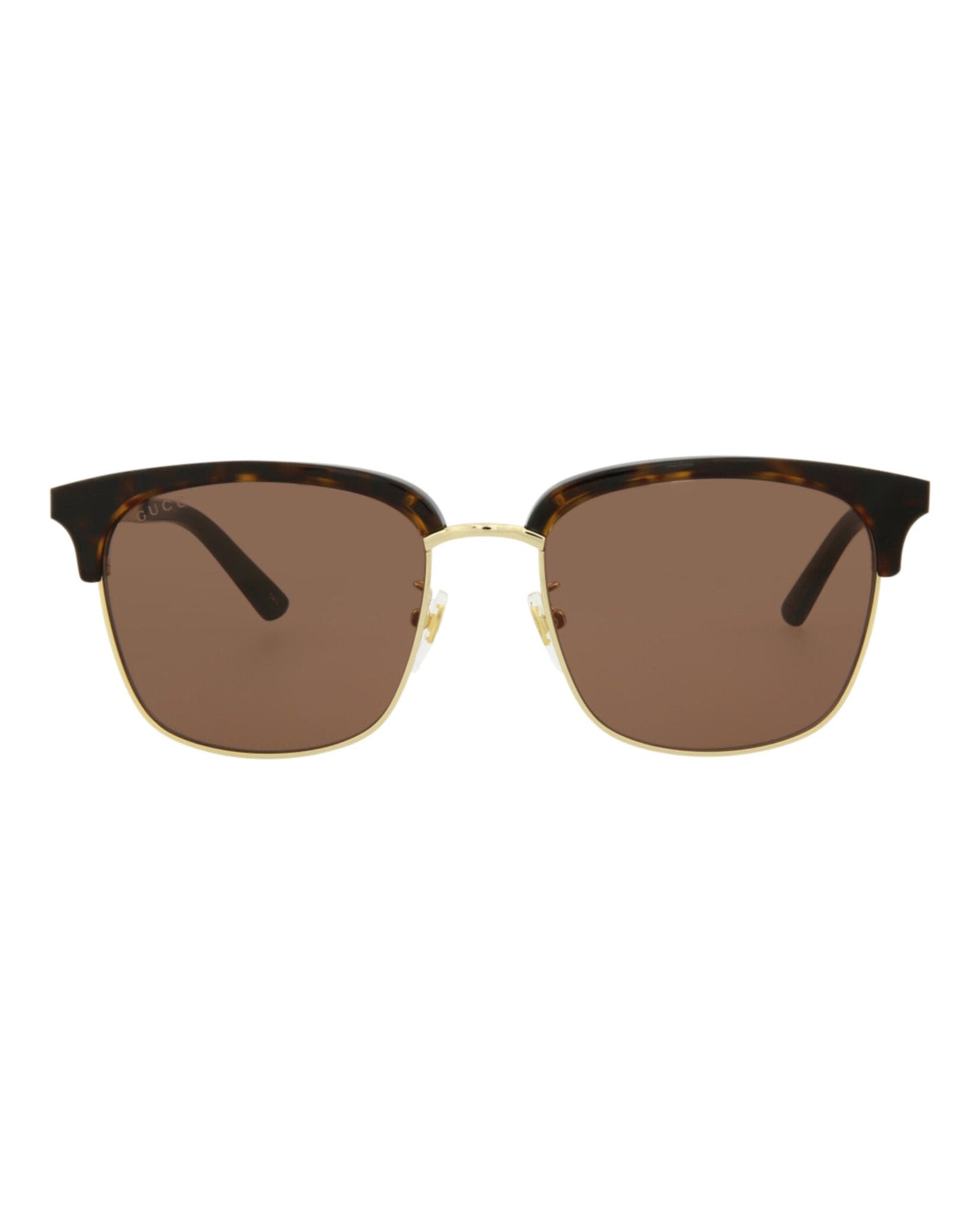 Gucci Mens Square/Rectangle Havana Gold Brown Fashion Designer Eyewear