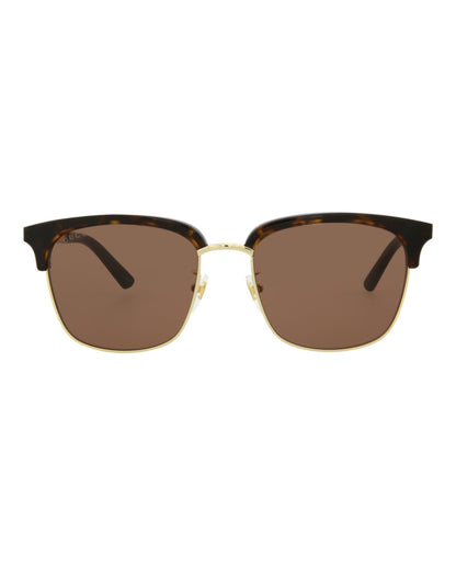 Gucci Mens Square/Rectangle Havana Gold Brown Fashion Designer Eyewear