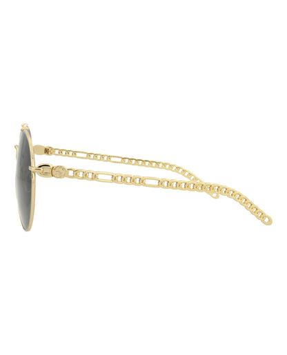 Gucci Womens Round/Oval Gold Gold Grey Fashion Designer Eyewear