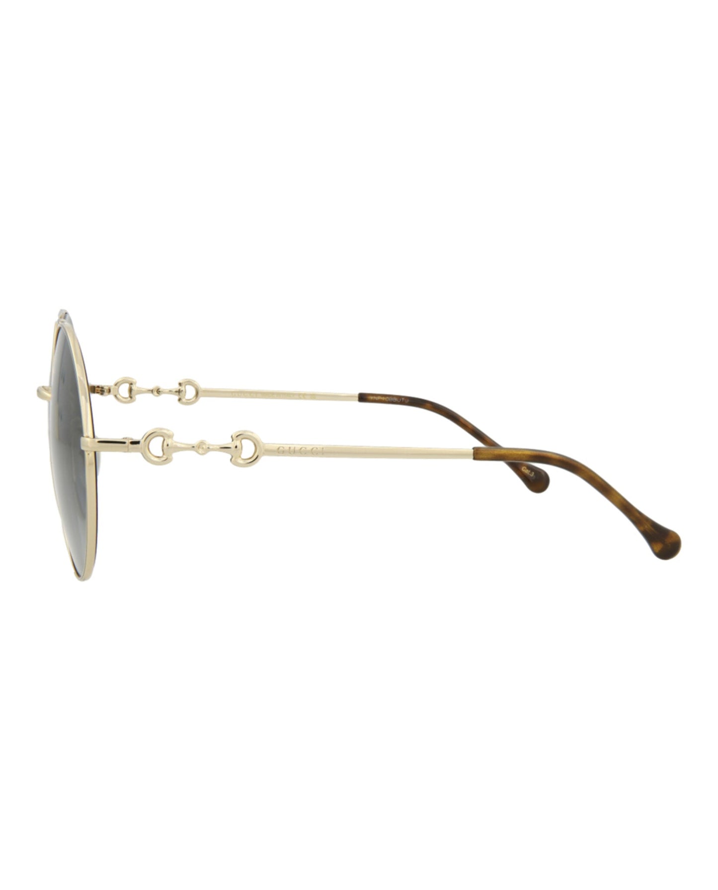 Gucci Womens Round/Oval Gold Gold Grey Fashion Designer Eyewear