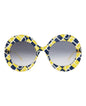 Gucci Womens Round/Oval Yellow Gold Blue Fashion Designer Eyewear