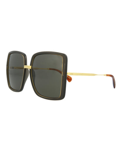 Gucci Womens  Grey Gold Grey Fashion Designer Eyewear