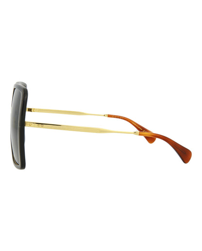 Gucci Womens  Grey Gold Grey Fashion Designer Eyewear
