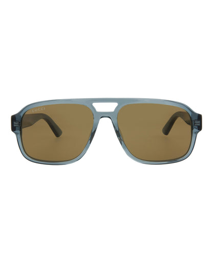 Gucci Mens Aviator Grey Grey Brown Fashion Designer Eyewear