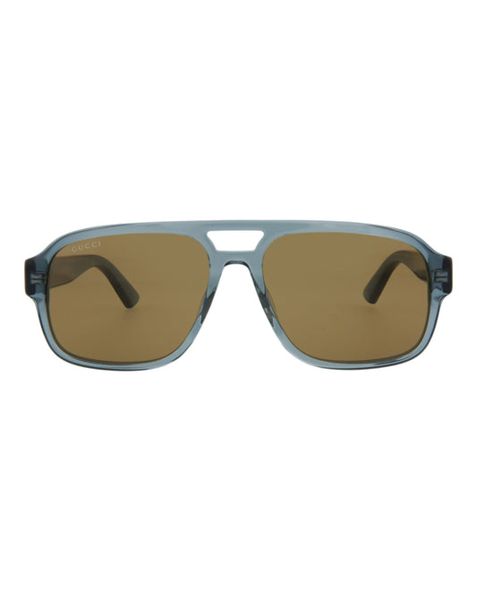 Gucci Mens Aviator Grey Grey Brown Fashion Designer Eyewear