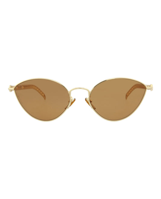 Gucci Womens Cat Eye Gold Gold Brown Fashion Designer Eyewear