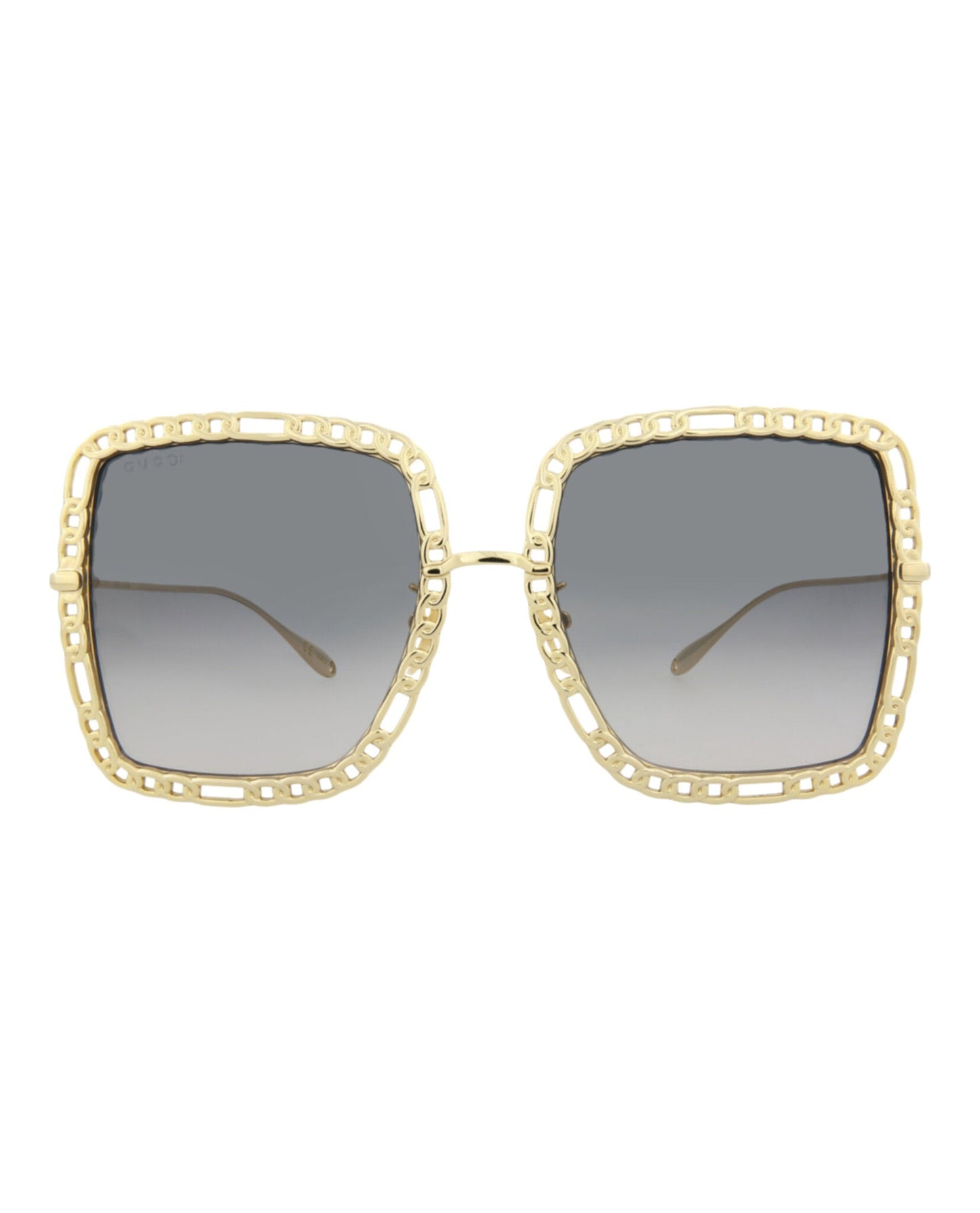 Gucci Womens Square/Rectangle Gold Gold Grey Fashion Designer Eyewear