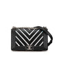 Chanel Boy Chanel Chevron V Stitch Lambskin Patent Leather Shoulder Bag