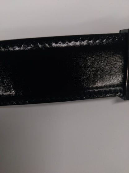 Romeo Gigli C956/3R NERO.MORO Black/Brown Leather Adjustable Mens Belt