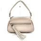 Chanel Leather Shoulder Bag White Silver Hardware