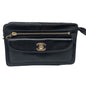 Chanel Leather Clutch Bag Black Vintage