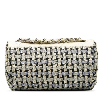 Chanel Wild Stitch Tweed Wool Leather Shoulder Bag