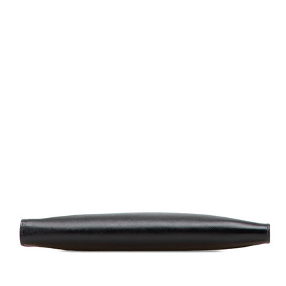 Prada Triangle Logo Plate Leather Clutch Bag