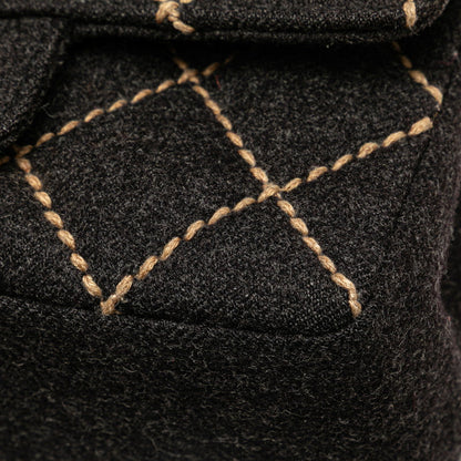 Chanel Mini Matelasse Wild Stitch Wool Shoulder Bag