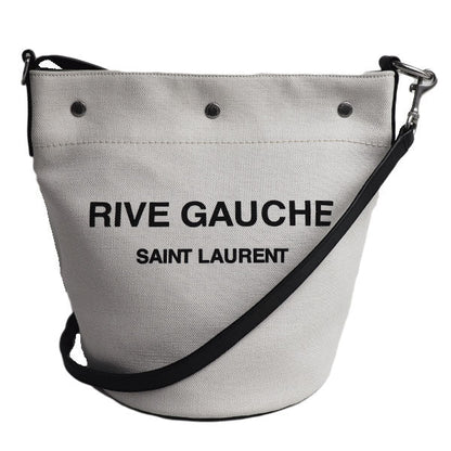 Saint Laurent RIVE GAUCHE Cotton Canvas Leather Shoulder Bag