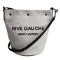 Saint Laurent RIVE GAUCHE Cotton Canvas Leather Shoulder Bag