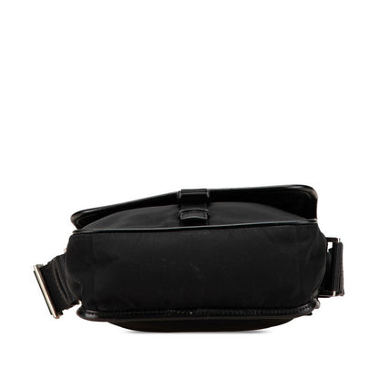 Prada Triangle Logo Plate Nylon Leather Shoulder Bag