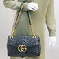 GUCCI GG Marmont Matelasse Leather Shoulder Bag Black 443496