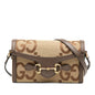 Gucci Jumbo GG Horsebit 1955 Canvas Leather Shoulder Bag